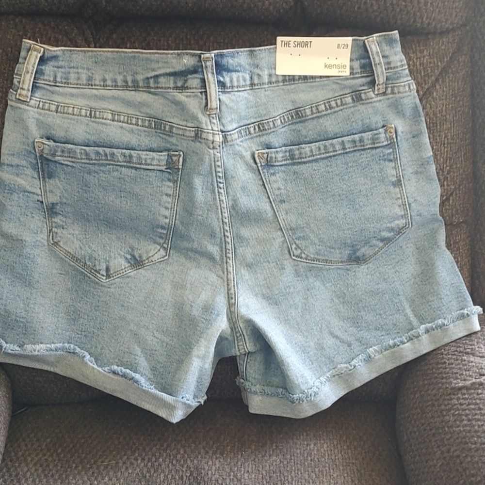 Kensie Light Blue Denim Cutoff Shorts - Picture 5 of 6